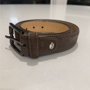 Men's Gray Leather Belt